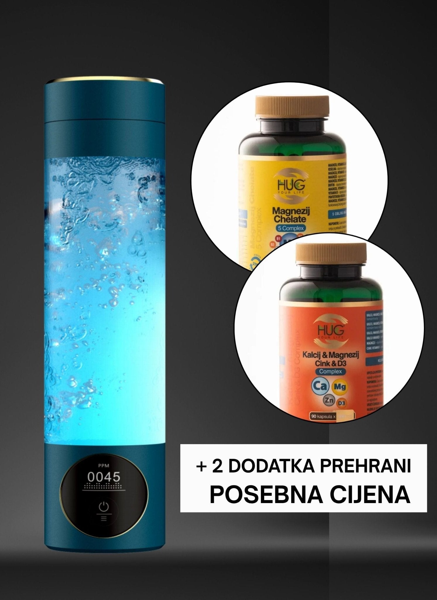 AKCIJA: ANTI - AGE VODIK boca 280 ml + Magnezij Complex i Mg Kalcij, D3 - Enlight Shop