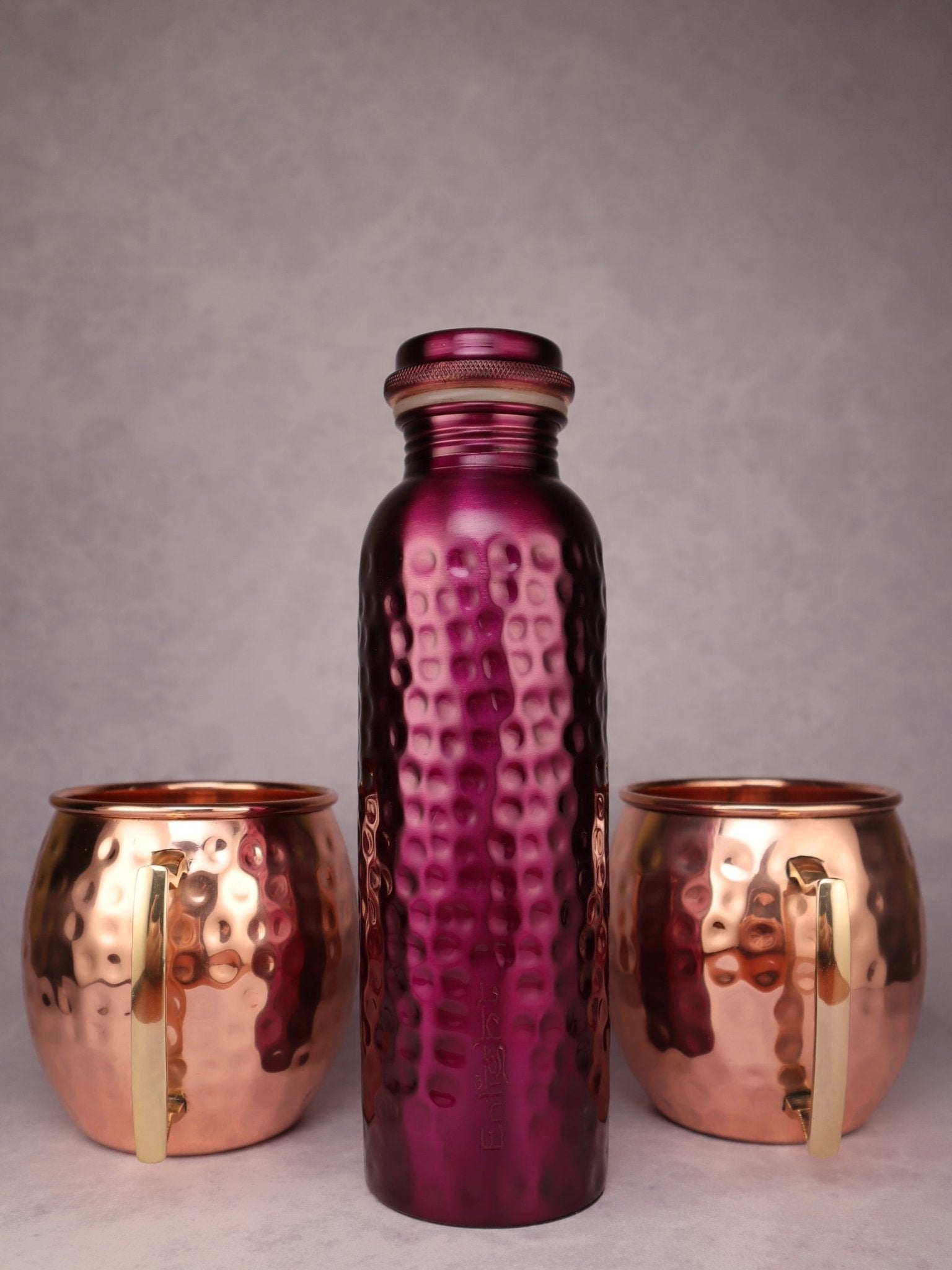 Bakrena boca (izaberite bilo koju) + dvije bakrene šalice SET - Enlight Shop