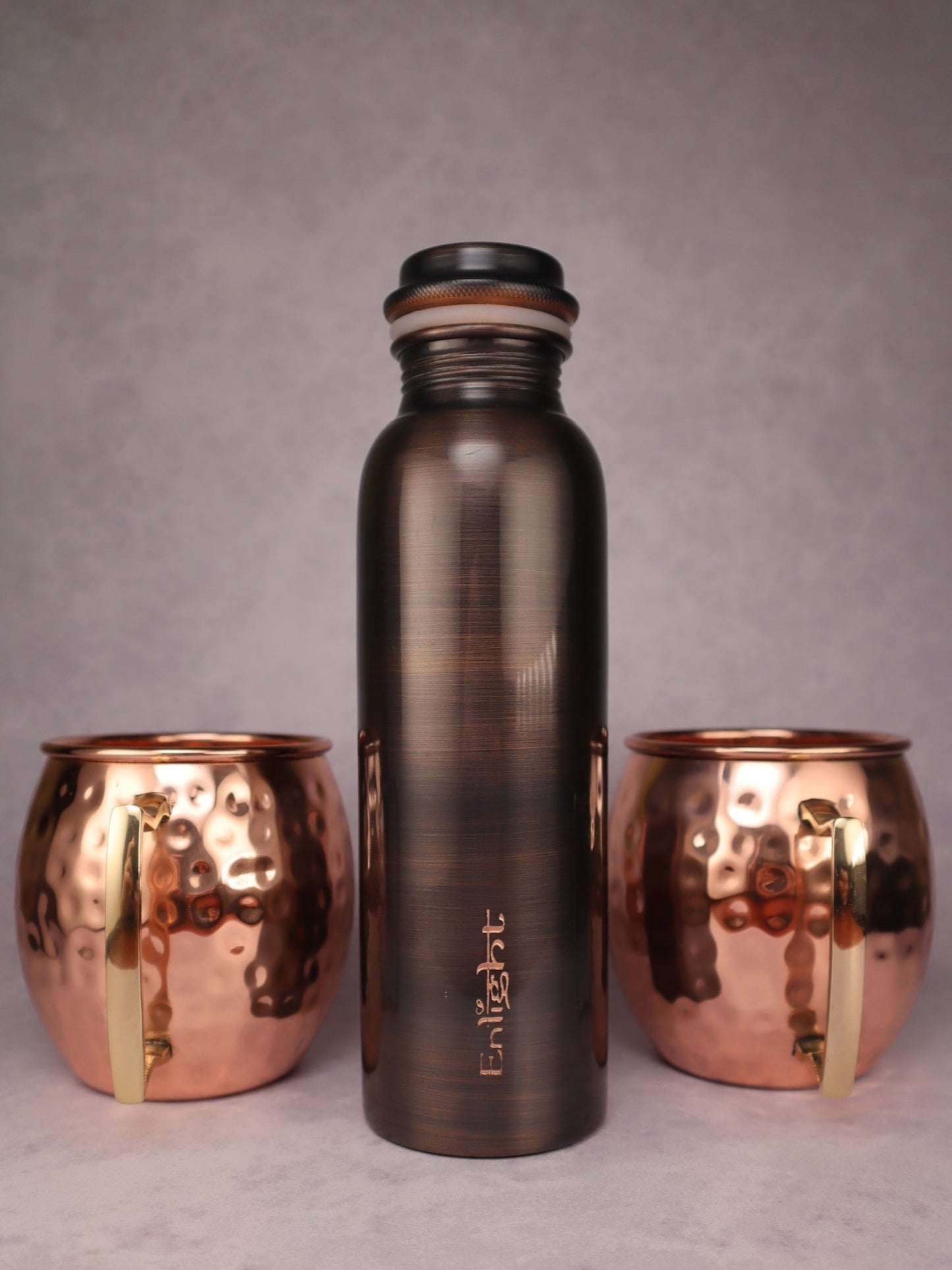 Bakrena boca (izaberite bilo koju) + dvije bakrene šalice SET - Enlight Shop