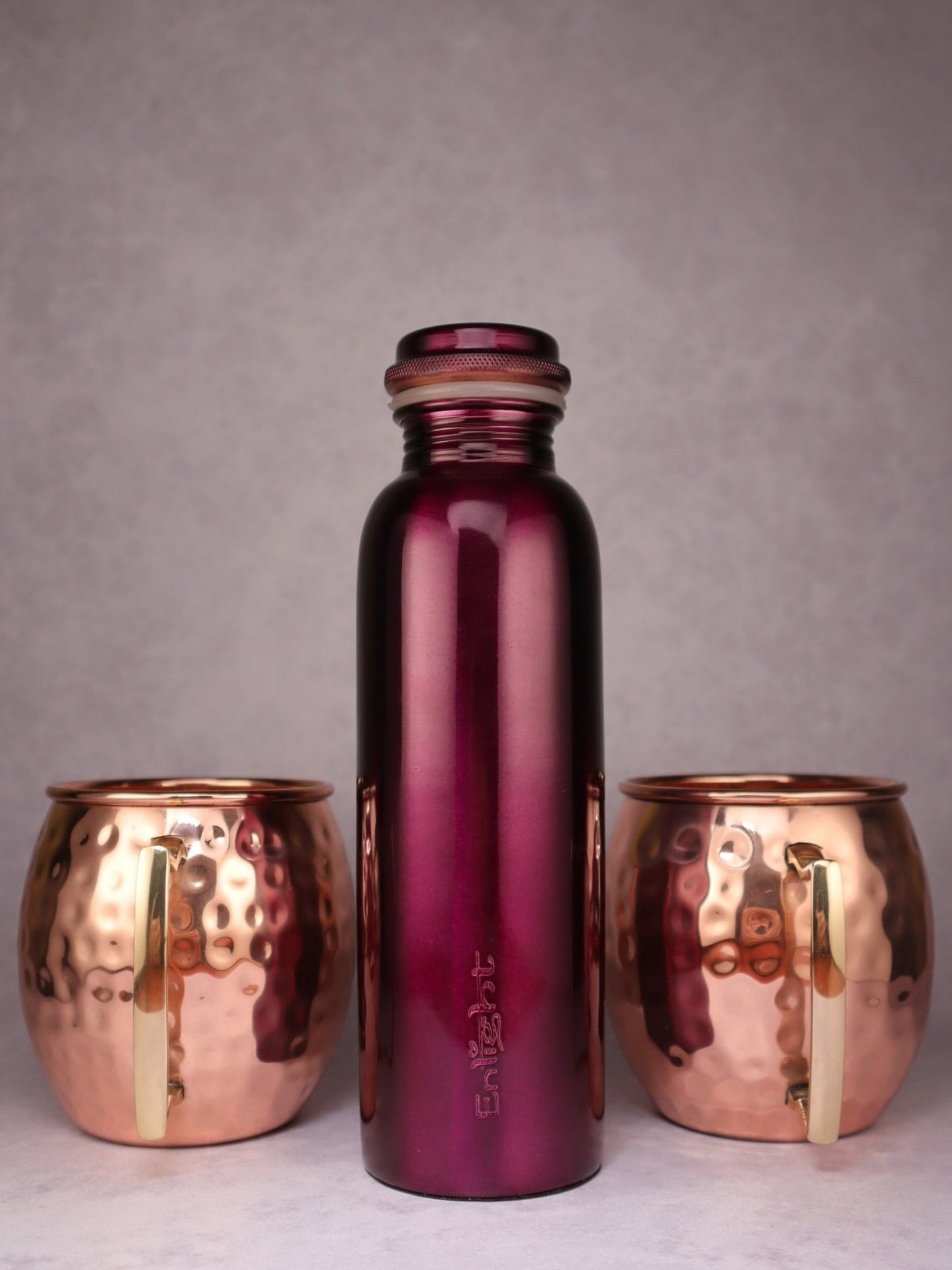 Bakrena boca (izaberite bilo koju) + dvije bakrene šalice SET - Enlight Shop